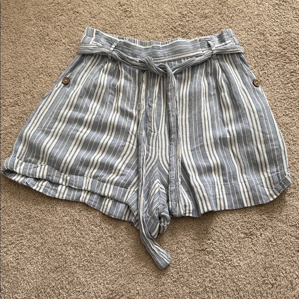 Angie High Waist Blue Striped Shorts